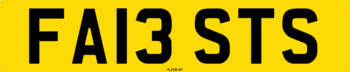 FA13 STS Number Plate
