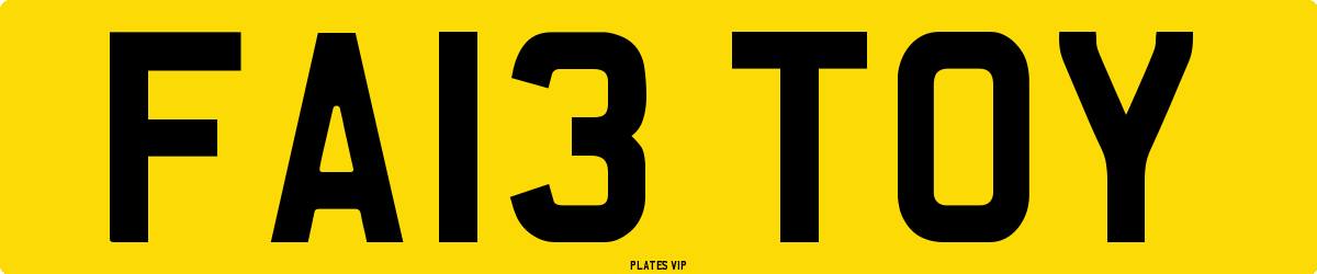 FA13 TOY Number Plate