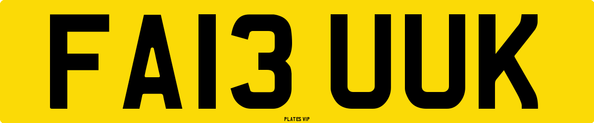 FA13 UUK Number Plate