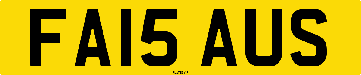 FA15 AUS Number Plate