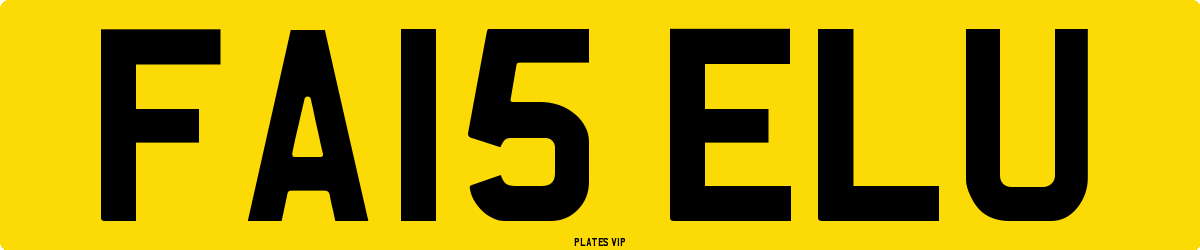 FA15 ELU Number Plate