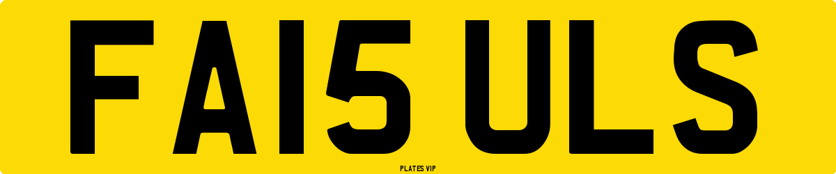 FA15 ULS Number Plate