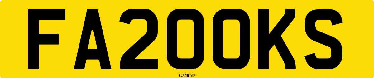 FA20OKS Number Plate