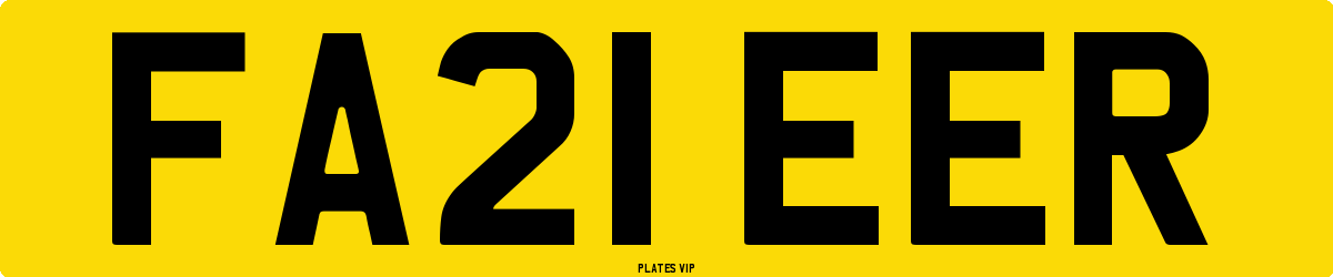 FA21 EER Number Plate
