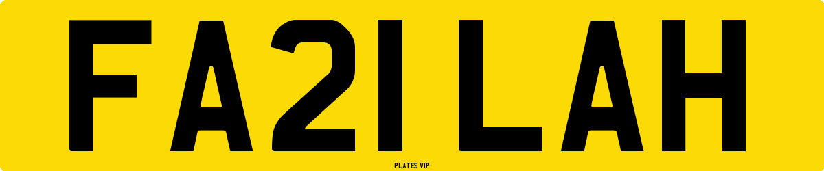 FA21 LAH Number Plate