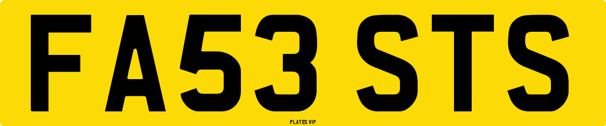 FA53 STS Number Plate