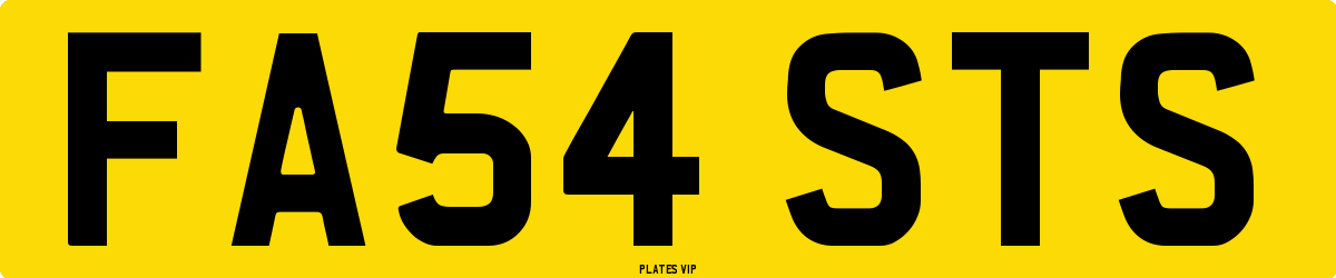 FA54 STS Number Plate