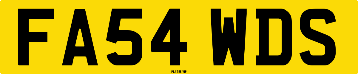 FA54 WDS Number Plate