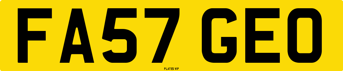 FA57 GEO Number Plate
