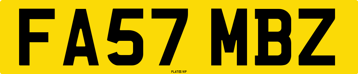 FA57 MBZ Number Plate
