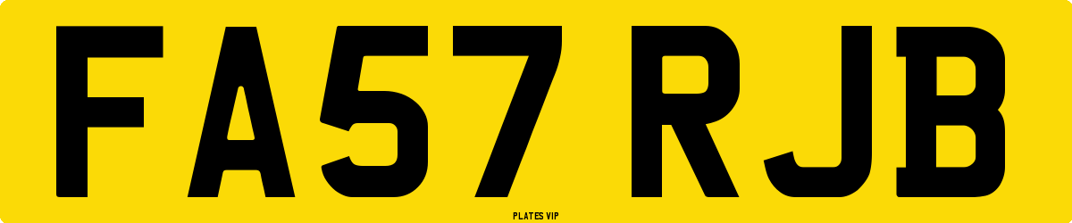 FA57 RJB Number Plate