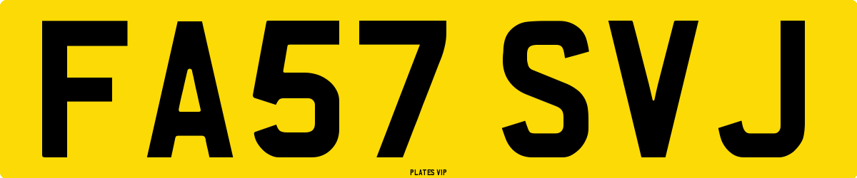 FA57 SVJ Number Plate