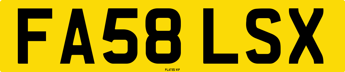 FA58 LSX Number Plate