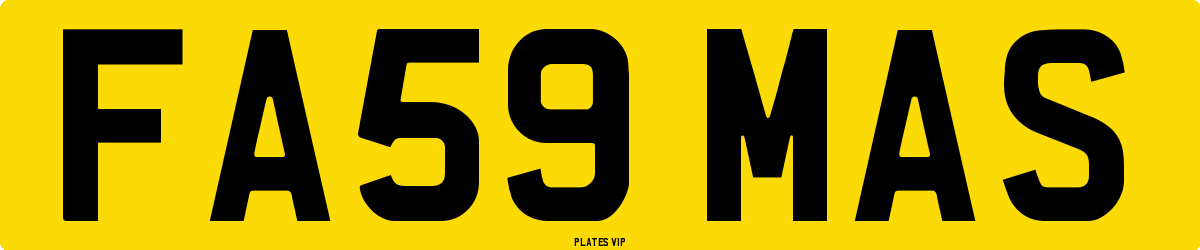 FA59 MAS Number Plate