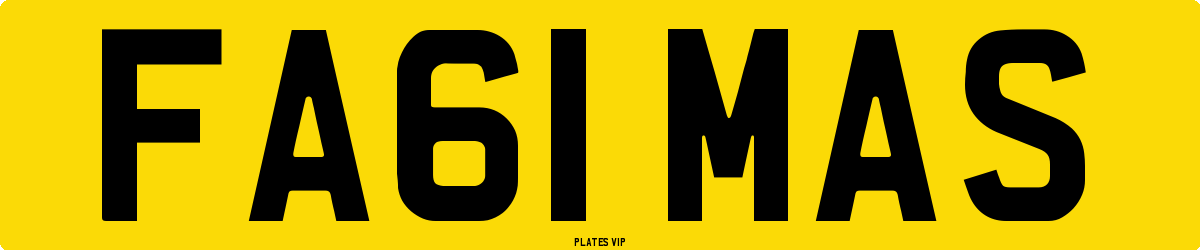 FA61 MAS Number Plate