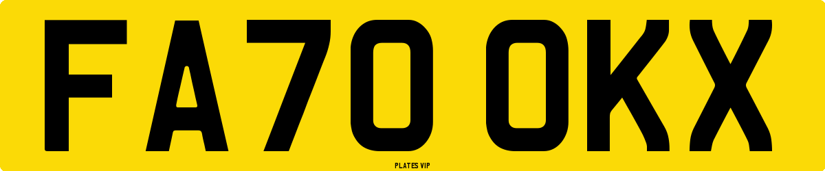 FA70 OKX Number Plate