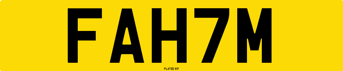 FAH7M Number Plate