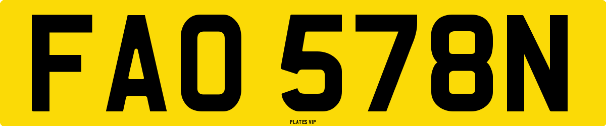 FAO 578N Number Plate