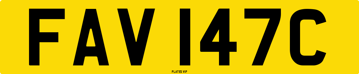 FAV 147C Number Plate