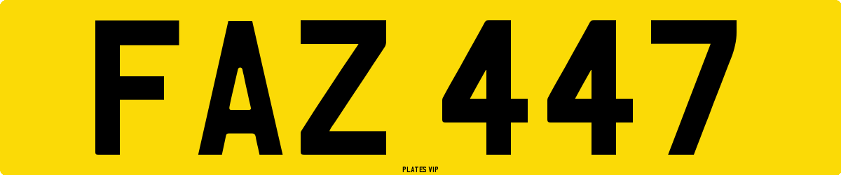 FAZ 447 Number Plate