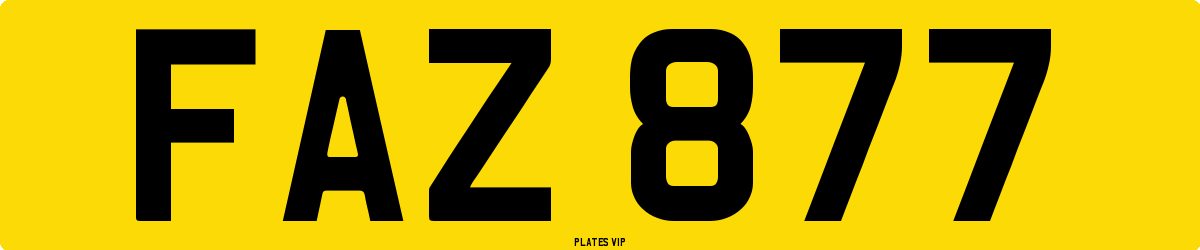 FAZ 877 Number Plate