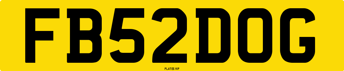 FB 52 DOG Number Plate