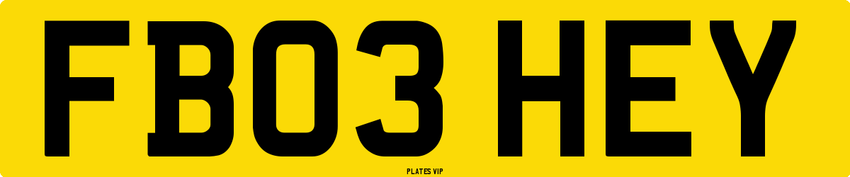 FB03 HEY Number Plate