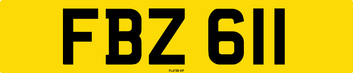 FBZ 611 Number Plate