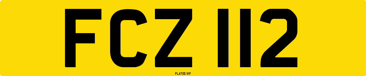 FCZ 112 Number Plate