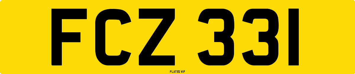 FCZ 331 Number Plate