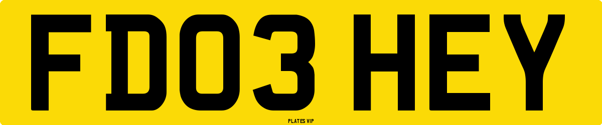 FD03 HEY Number Plate