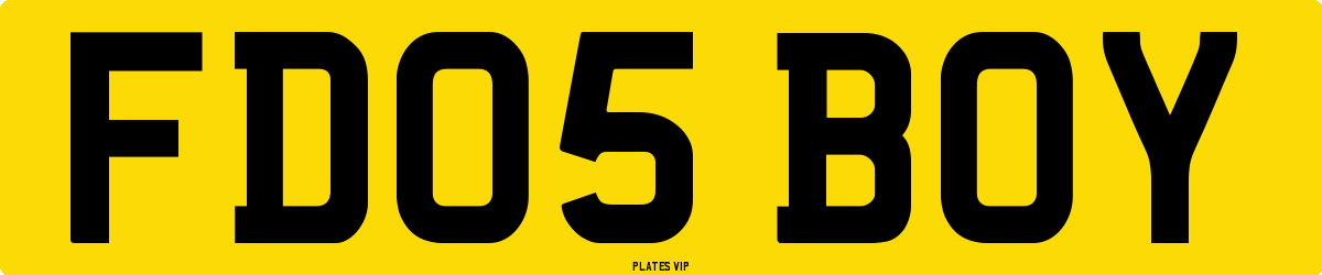 FD05 BOY Number Plate