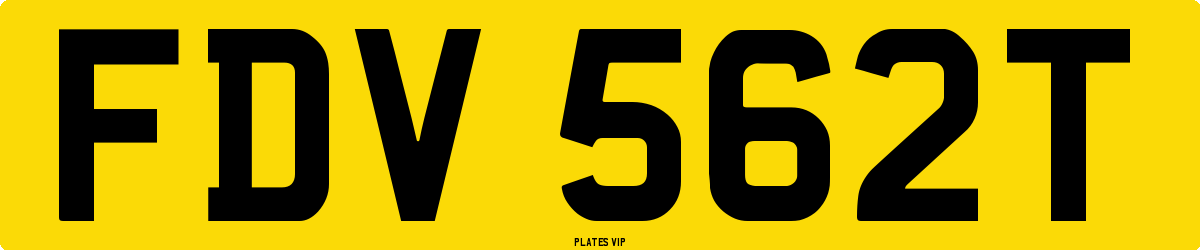 FDV 562T Number Plate