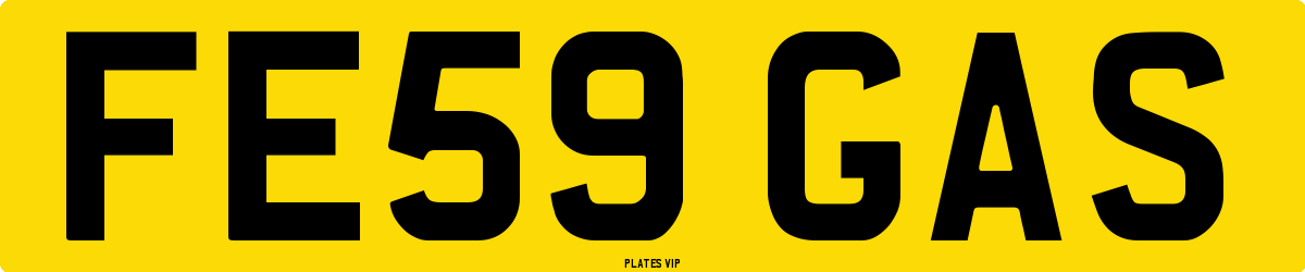 FE59 GAS Number Plate