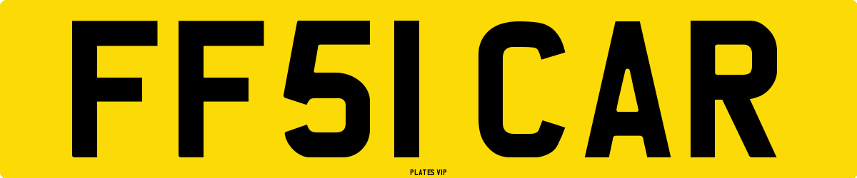 FF51 CAR Number Plate