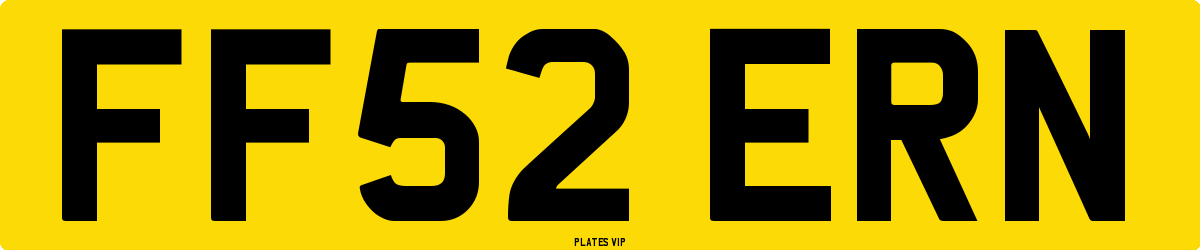 FF52 ERN Number Plate
