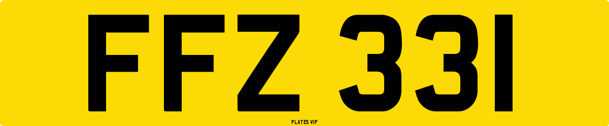 FFZ 331 Number Plate
