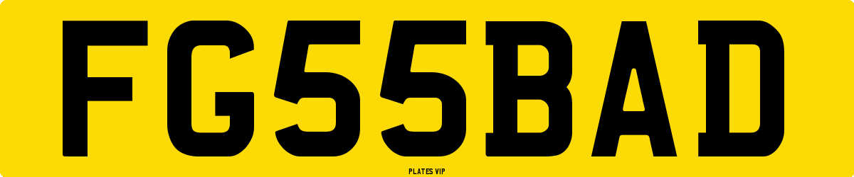 FG 55 BAD Number Plate