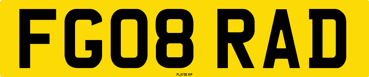 FG08 RAD Number Plate