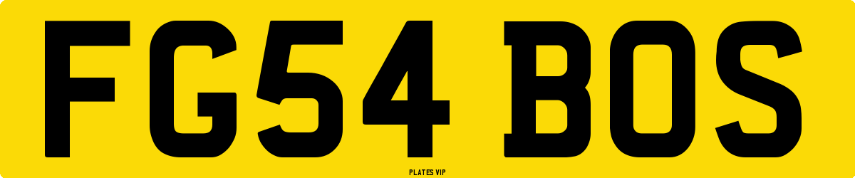 FG54 BOS Number Plate