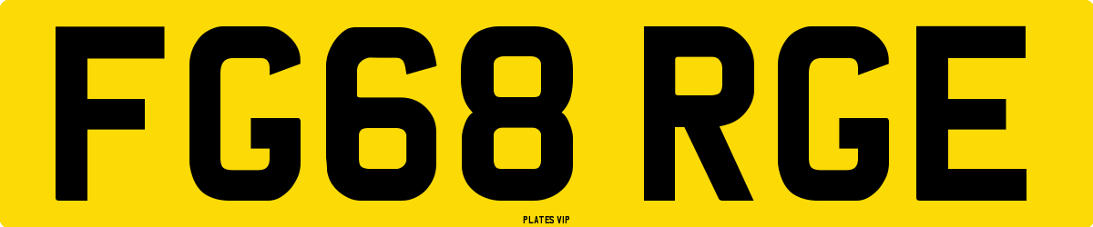 FG68 RGE Number Plate