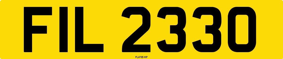 FIL 2330 Number Plate