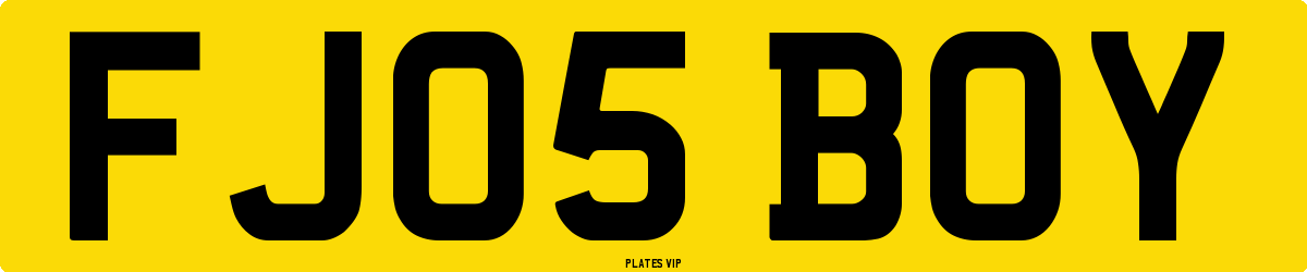 FJ05 BOY Number Plate