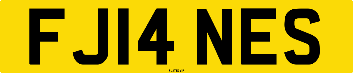 FJ14 NES Number Plate