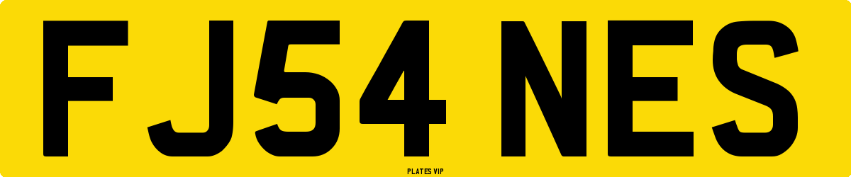 FJ54 NES Number Plate