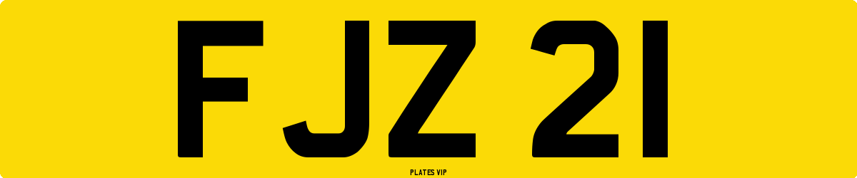 FJZ 21 Number Plate