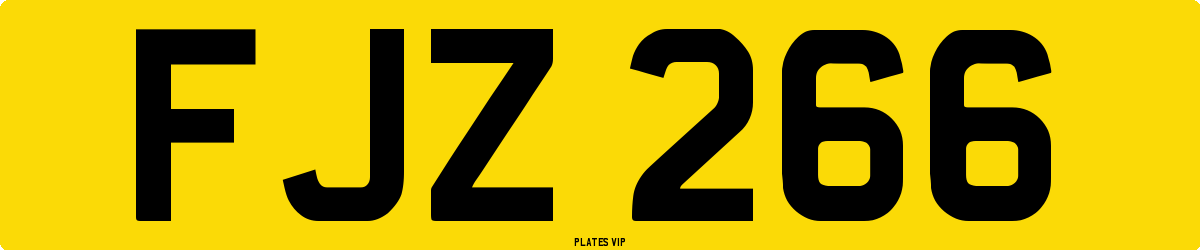 FJZ 266 Number Plate
