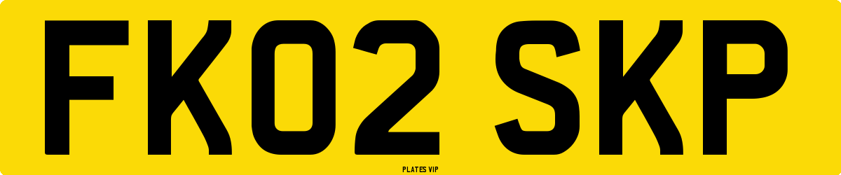 FK02 SKP Number Plate