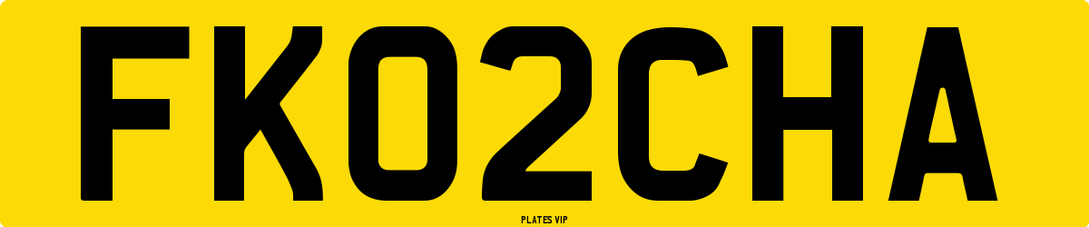 FK02CHA Number Plate