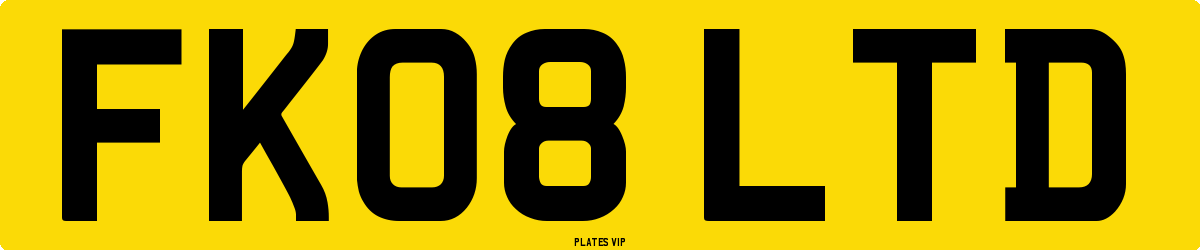 FK08 LTD Number Plate
